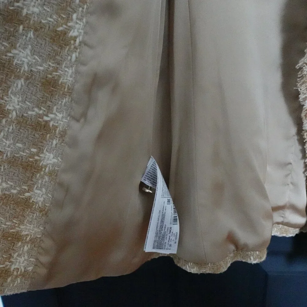 Mango Tweed Jacket Blazer With Jewel Button S - Picture 3 of 7